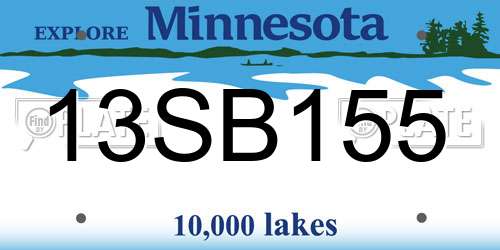 13SB155 Minnesota License Plate