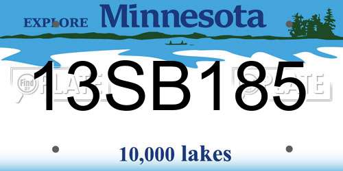 13SB185 Minnesota License Plate