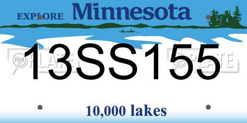 13SS155 Minnesota License Plate