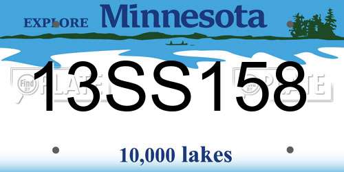 13SS158 Minnesota License Plate