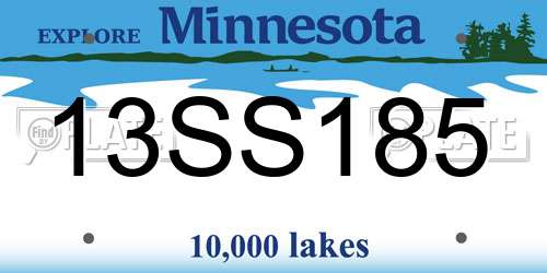 13SS185 Minnesota License Plate