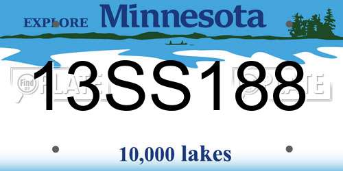 13SS188 Minnesota License Plate