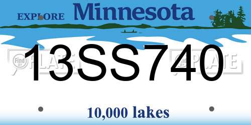 13SS740 Minnesota License Plate