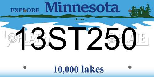 13ST250 Minnesota License Plate
