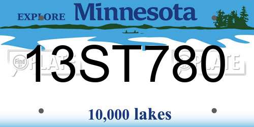 13ST780 Minnesota License Plate