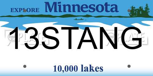 13STANG Minnesota License Plate