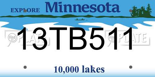 13TB511 Minnesota License Plate