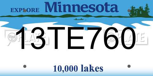 13TE760 Minnesota License Plate