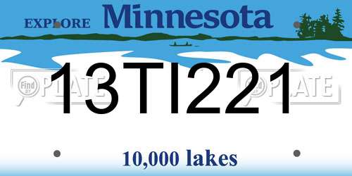13TI221 Minnesota License Plate