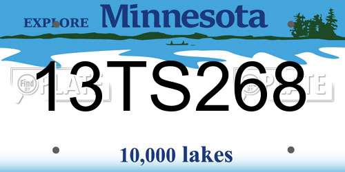 13TS268 Minnesota License Plate