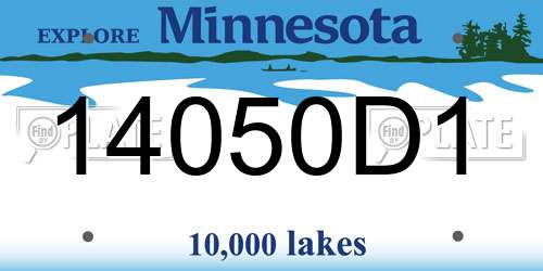 14050D1 Minnesota License Plate