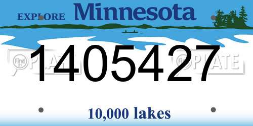 1405427 Minnesota License Plate