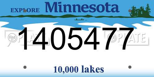 1405477 Minnesota License Plate
