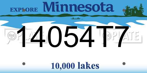 14054T7 Minnesota License Plate