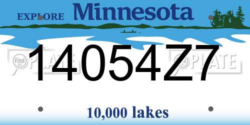 14054Z7 Minnesota License Plate