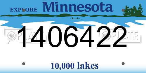 1406422 Minnesota License Plate