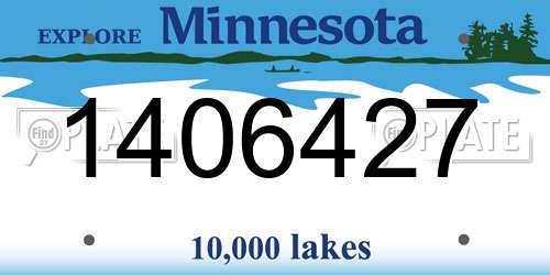 1406427 Minnesota License Plate