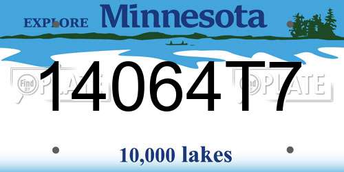 14064T7 Minnesota License Plate
