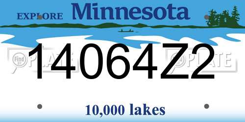 14064Z2 Minnesota License Plate