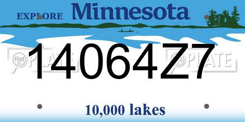 14064Z7 Minnesota License Plate