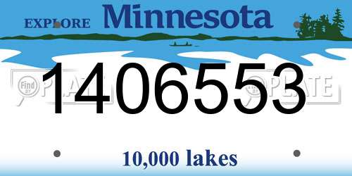 1406553 Minnesota License Plate