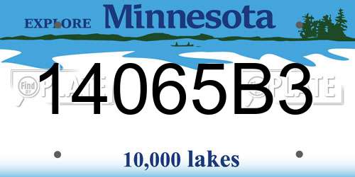 14065B3 Minnesota License Plate
