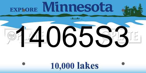 14065S3 Minnesota License Plate