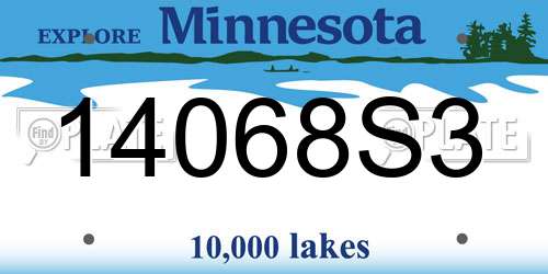 14068S3 Minnesota License Plate