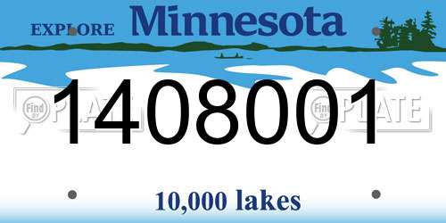 1408001 Minnesota License Plate