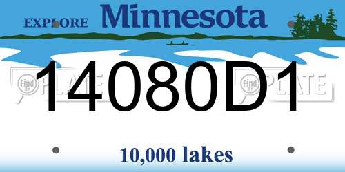 14080D1 Minnesota License Plate
