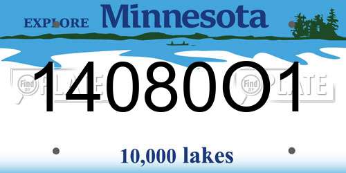 14080O1 Minnesota License Plate