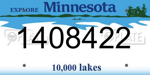 1408422 Minnesota License Plate