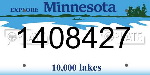 1408427 Minnesota License Plate