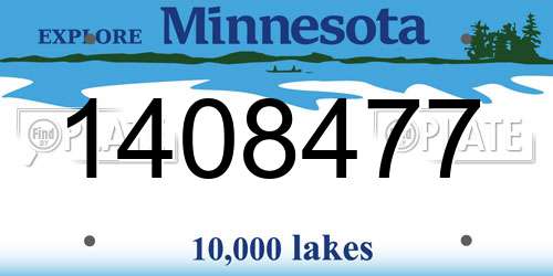 1408477 Minnesota License Plate