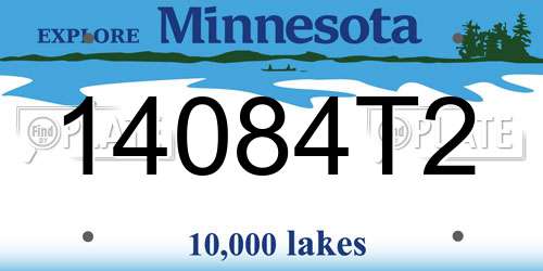 14084T2 Minnesota License Plate
