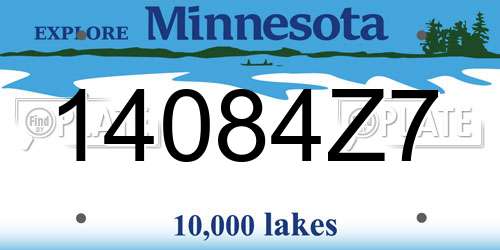 14084Z7 Minnesota License Plate