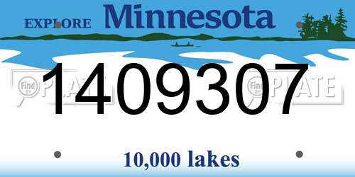 1409307 Minnesota License Plate