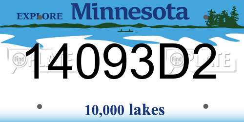 14093D2 Minnesota License Plate