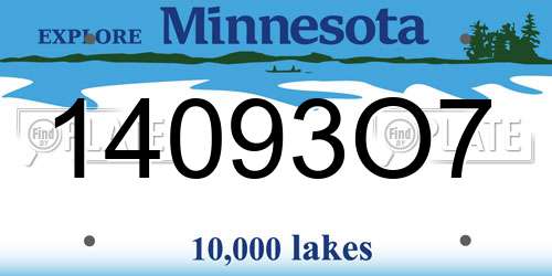 14093O7 Minnesota License Plate
