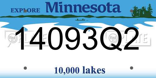 14093Q2 Minnesota License Plate
