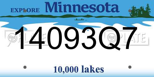 14093Q7 Minnesota License Plate