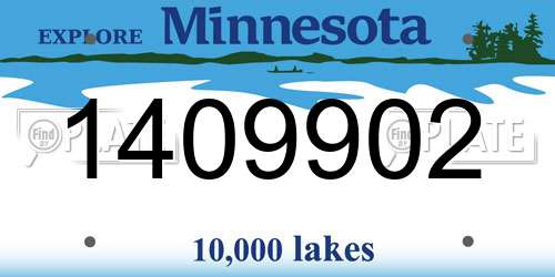 1409902 Minnesota License Plate