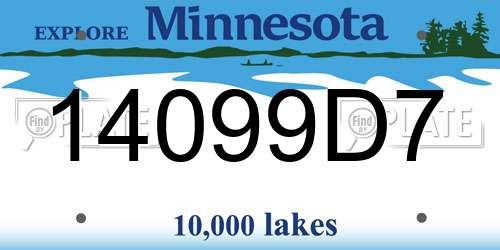 14099D7 Minnesota License Plate