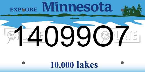 14099O7 Minnesota License Plate