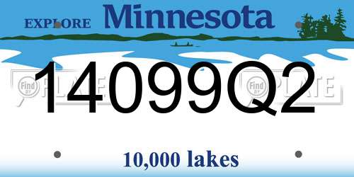 14099Q2 Minnesota License Plate