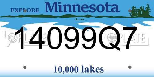 14099Q7 Minnesota License Plate