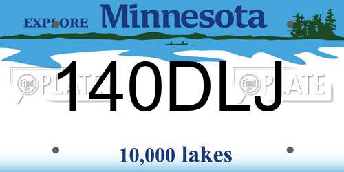 140DLJ Minnesota License Plate