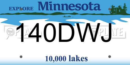 140DWJ Minnesota License Plate