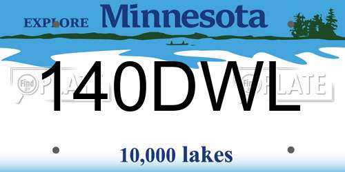 140DWL Minnesota License Plate