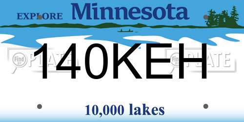 140KEH Minnesota License Plate